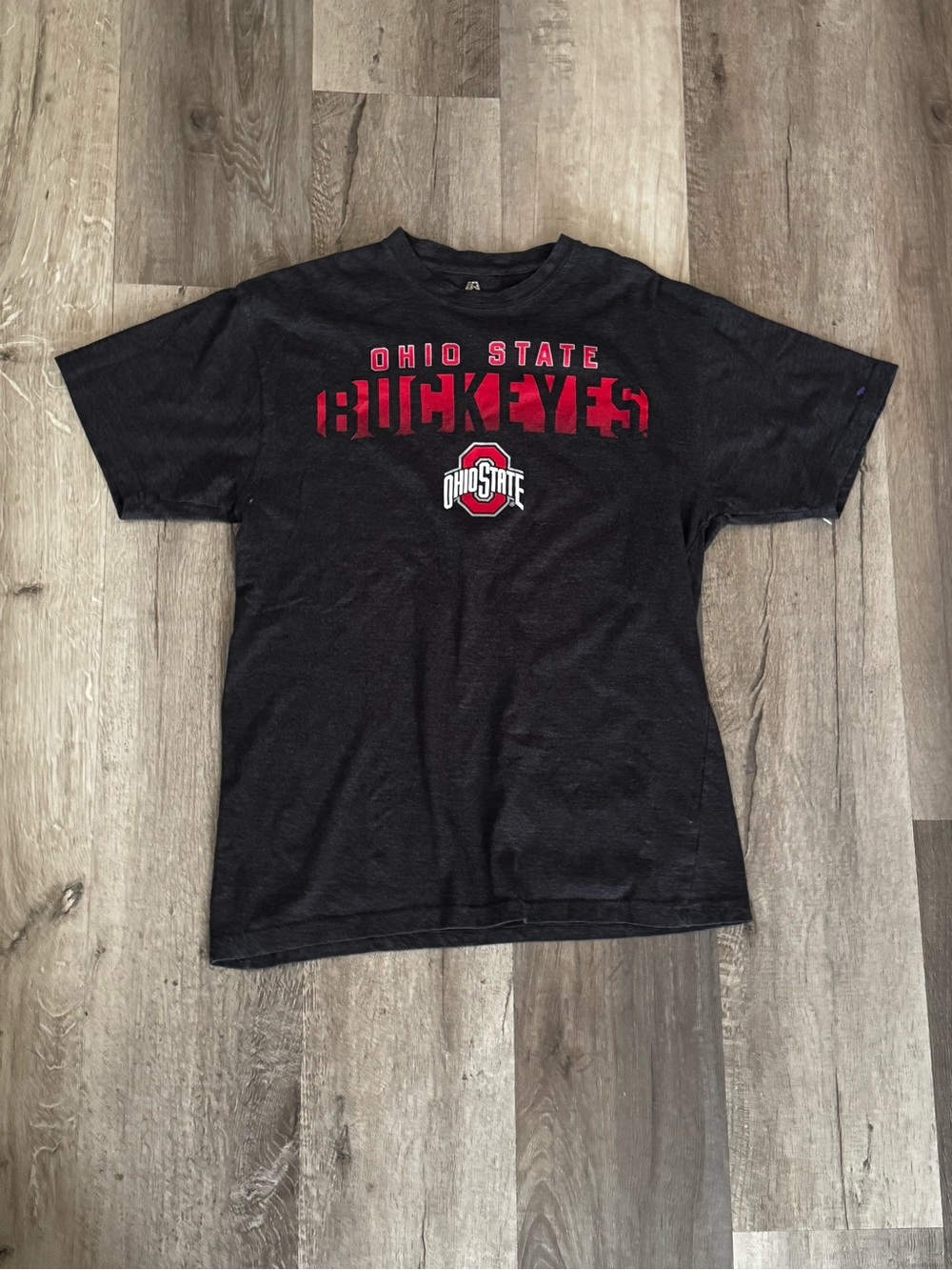 J. America Ohio State Buckeyes Black and Red Short Sleeve Tee